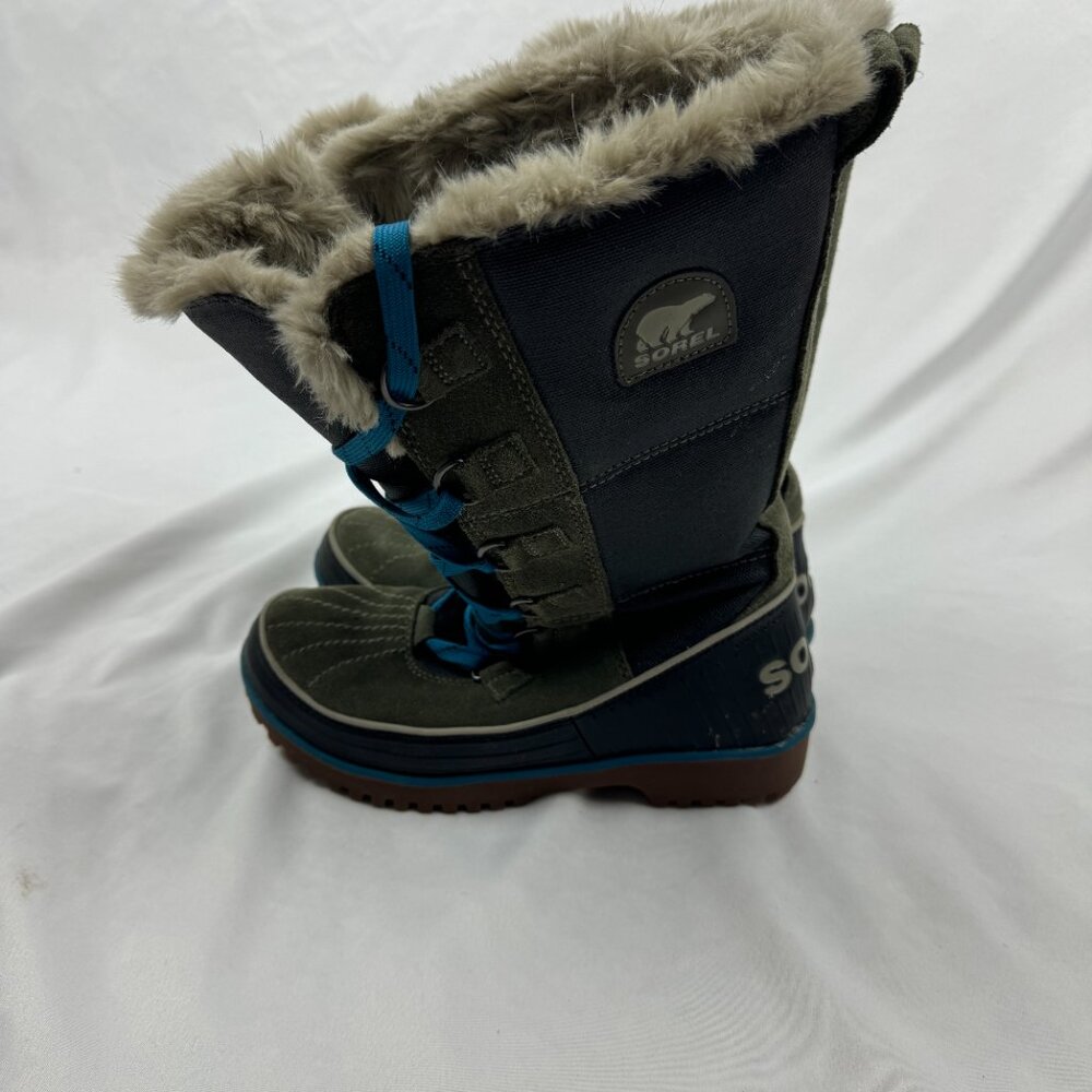 SOREL Joan Of Arctic Women’s Green Leather Winter Boots Size 7 - Picture 3 of 7